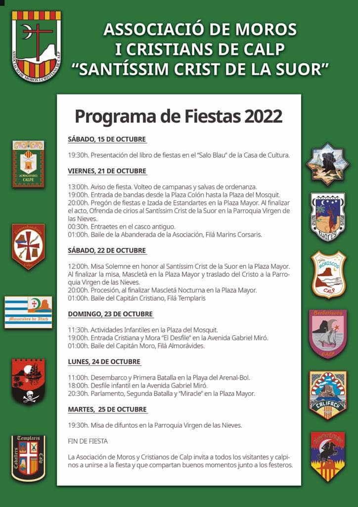 Programa Fiestas Calpe 2022